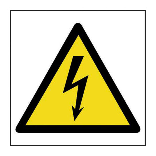 Hazard Warning Electrical Symbol 1.2mm Recyclable PP (100 x 100mm)