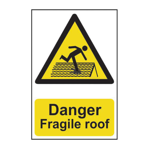 Danger Fragile roof - 1.2mm Recyclable PP (200 x 300mm)