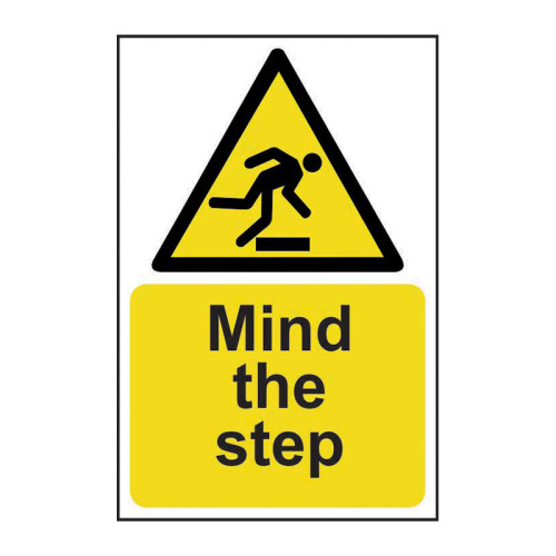 'Mind The Step' Sign, Self-Adhesive Vinyl (200mm x 300mm)