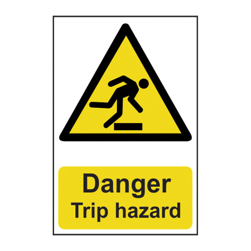 Danger Trip hazard - 1.2mm Recyclable PP (200 x 300mm)