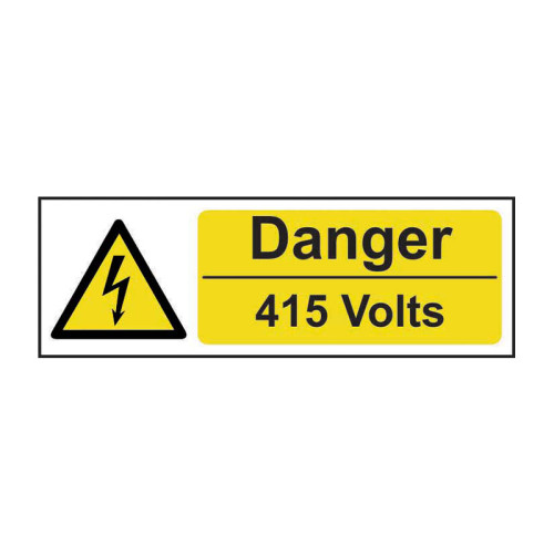 Danger 415 volts 1.2mm Recyclable PP (600 x 200mm)