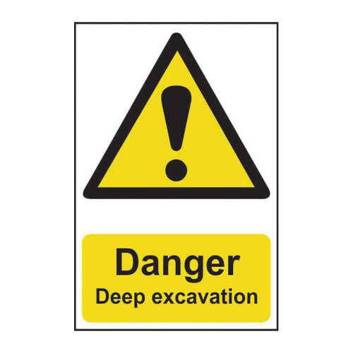 Danger Deep excavation - 1.2mm Recyclable PP (200 x 300mm)