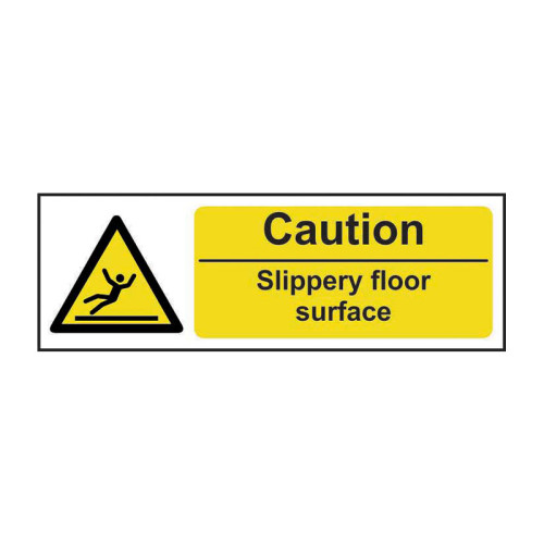 Caution Slippery floor surface 1.2mm Recyclable PP (600 x 200mm)