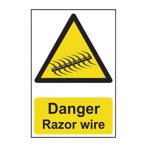Danger Razor wire - 1.2mm Recyclable PP (200 x 300mm)