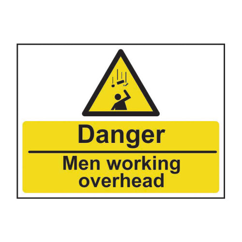Danger Men working overhead 1.2mm Recyclable PP (600 x 450mm)