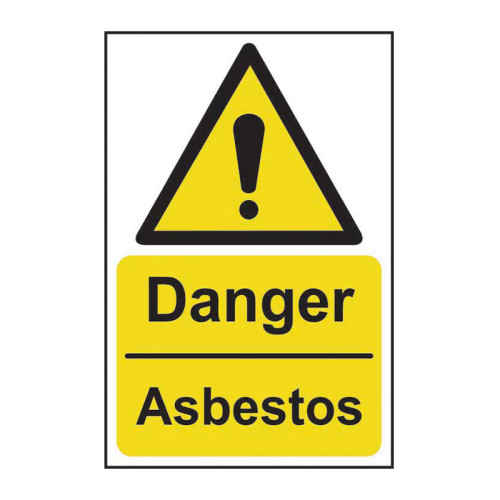 'Danger Asbestos' Sign, Self-Adhesive Vinyl (200mm x 300mm)
