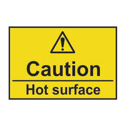 Caution Hot surface 1.2mm Recyclable PP (75 x 50mm)