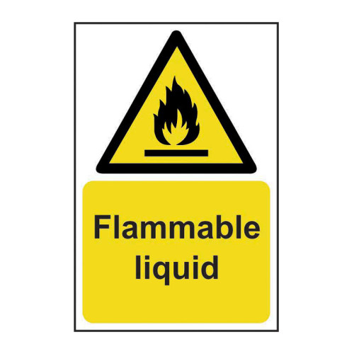 Centurion 'Flammable Liquid' Sign, Rigid 1mm PVC Board (200mm x 300mm)