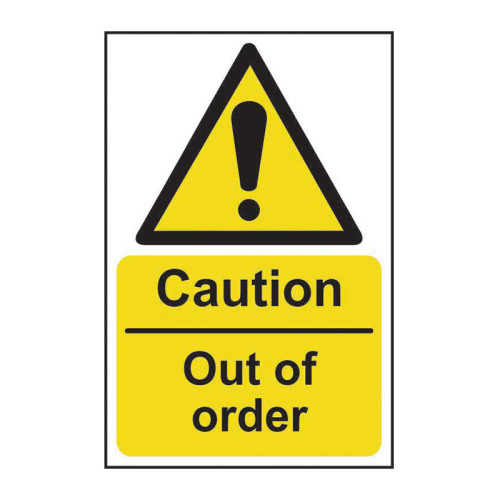 Caution Out of order 1.2mm Recyclable PP (400 x 600mm)