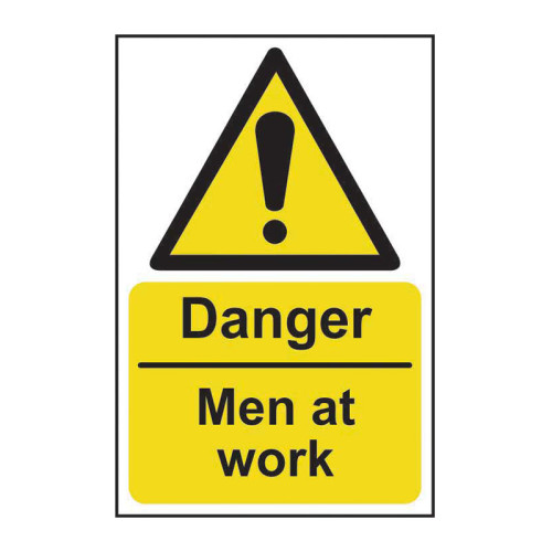 Danger Men at work 1.2mm Recyclable PP (200 x 300mm)