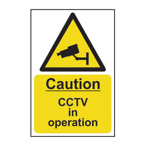 'Caution CCTV In Operation' Sign, Self-Adhesive Vinyl (200mm x 300mm)