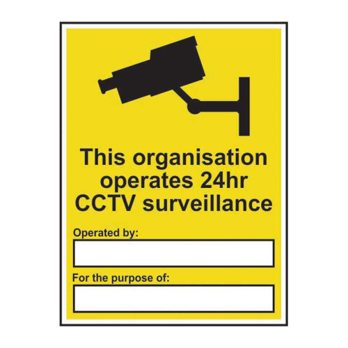 This organisation operates 24 hour CCTV surveillance 1.2mm Recyclable PP (300 x 400mm)