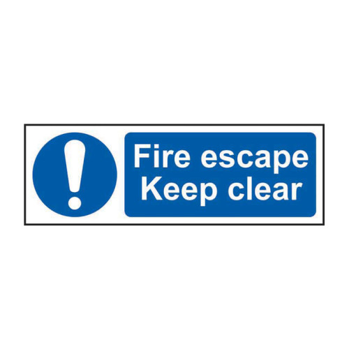 Fire escape Keep clear 1.2mm Recyclable PP (600 x 200mm)