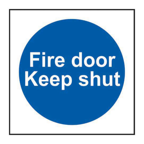 'Fire Door Keep Shut' Sign, Self-Adhesive Vinyl (100mm x 100mm)