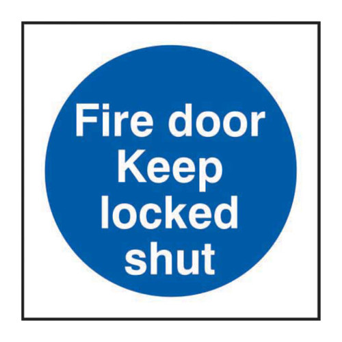 Fire door Keep locked shut 1.2mm Recyclable PP (150 x 150mm)