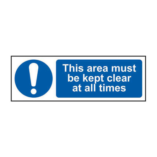 This area must be kept clear at all times 1.2mm Recyclable PP (300 x 100mm)