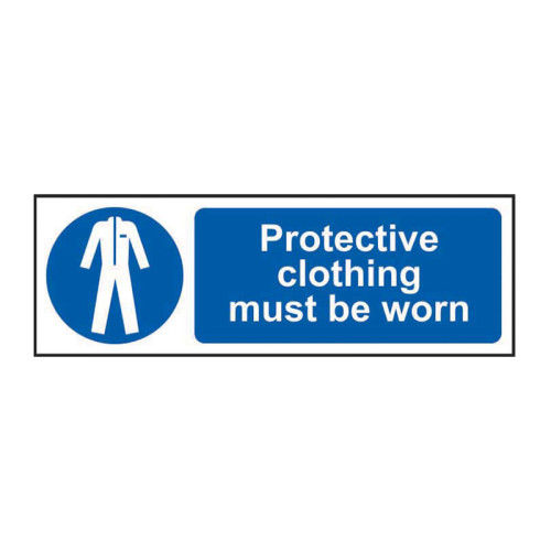 Protective clothing must be worn 1.2mm Recyclable PP (300 x 100mm)