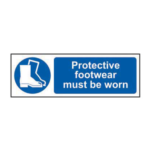 Protective footwear must be worn 1.2mm Recyclable PP (300 x 100mm)
