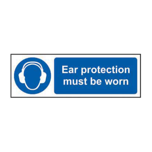 Ear protection must be worn 1.2mm Recyclable PP (600 x 200mm)
