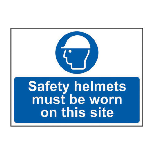 Safety helmets must be worn on this site 1.2mm Recyclable PP (600 x 450mm)