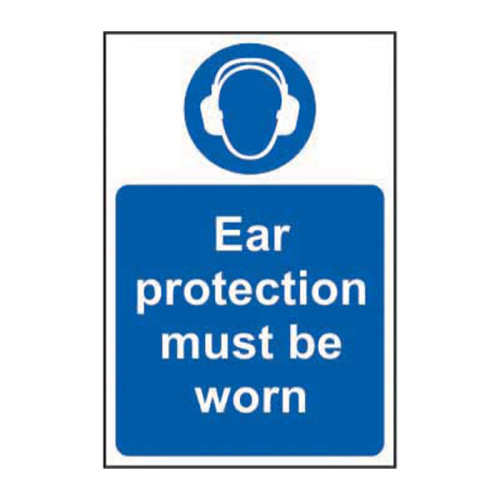 Ear protection must be worn 1.2mm Recyclable PP (200 x 300mm)