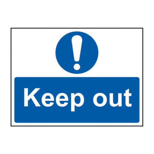 'Keep Out' Sign, Self-Adhesive Vinyl (600mm x 450mm)