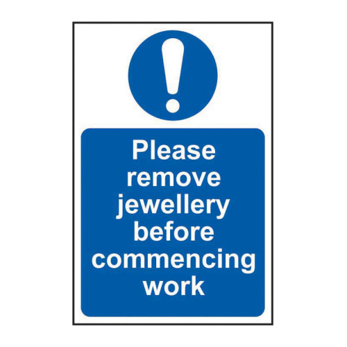 Please remove jewellery before commencing work 1.2mm Recyclable PP (200 x 300mm)