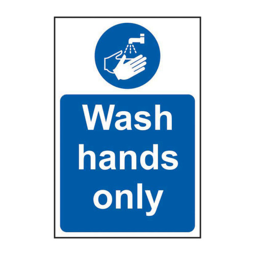 'Wash Hands Only' Sign, Self-Adhesive Vinyl (200mm x 300mm)
