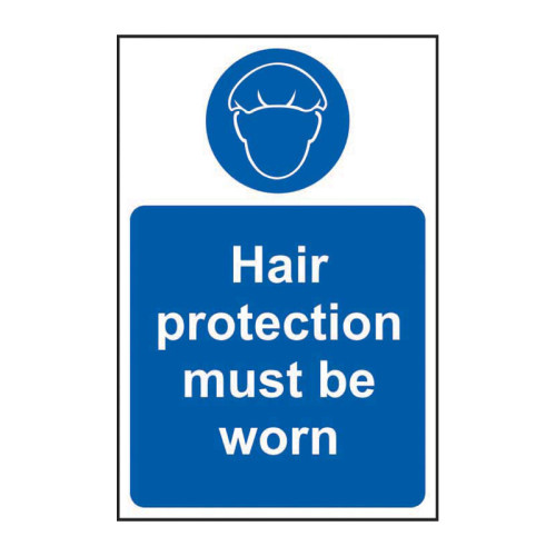 Hair protection must be worn 1.2mm Recyclable PP (200 x 300mm)