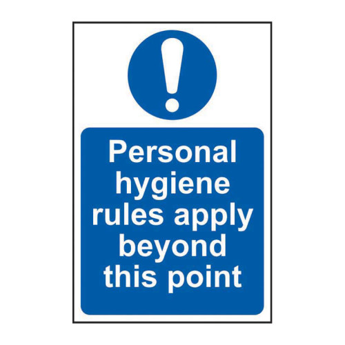 Centurion 'Personal Hygiene Rules Apply Beyond This Point' Sign, Non
