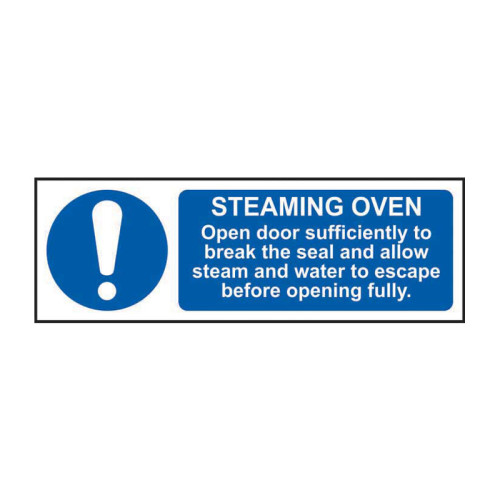 STEAMING OVEN Â Open door sufficiently to break the seal 1.2mm Recyclable PP (300 x 100mm)