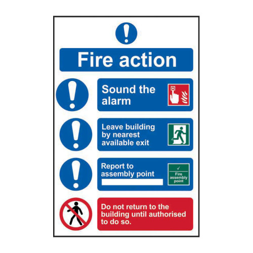 Fire action procedure 1.2mm Recyclable PP (200 x 300mm)