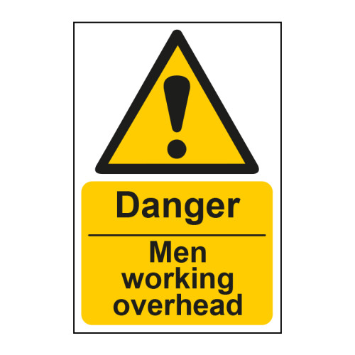 Danger Men working overhead - 1.2mm Recyclable PP (200 x 300mm)