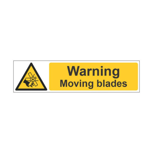 Warning Moving Blades - SAV (300 x 100mm)