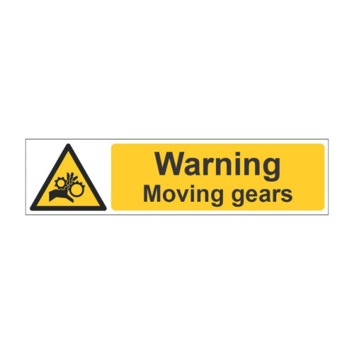 Warning Moving gears - SAV (300 x 100mm)
