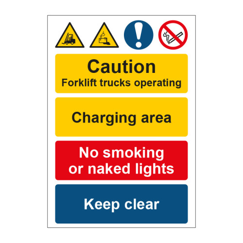Caution Forklifts Operating / Charging - SAPP (200 x 300mm)