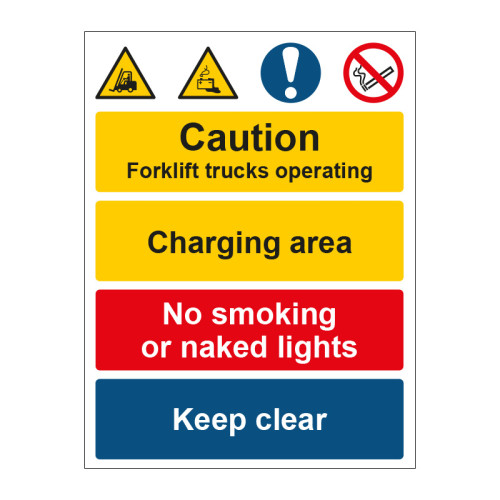 Caution Forklifts Operating / Charging - ACM (300 x 400mm)