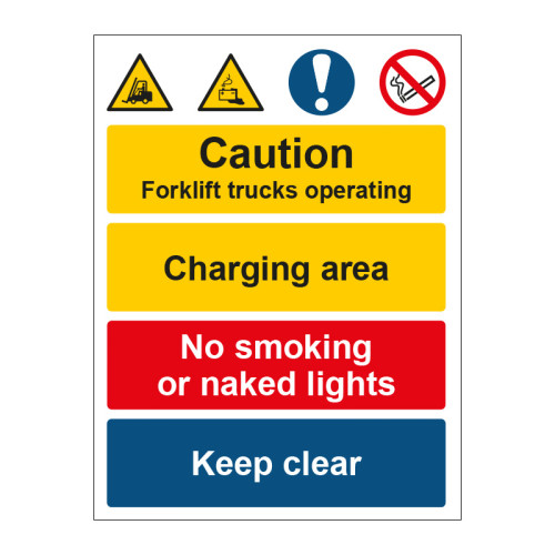 Caution Forklifts Operating / Charging - SAPP (300 x 400mm)