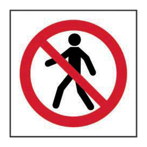 No thoroughfare symbol 1.2mm Recyclable PP (100 x 100mm)