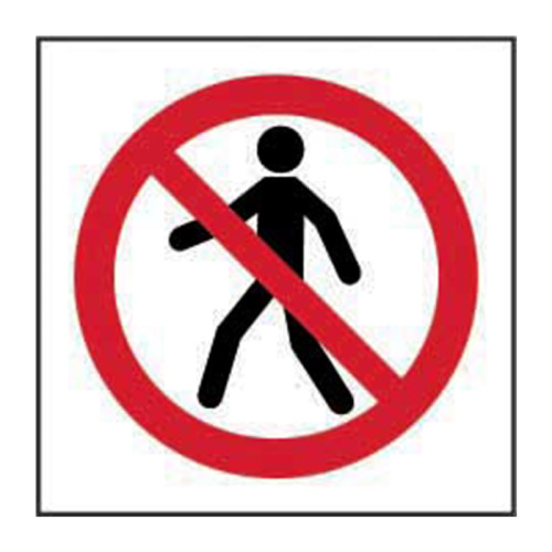 'No Thoroughfare Symbol' Sign, Self-Adhesive Vinyl (200mm x 200mm)