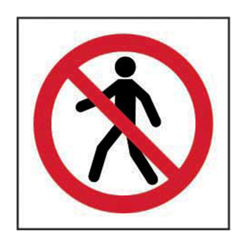 No thoroughfare symbol 1.2mm Recyclable PP (200 x 200mm)