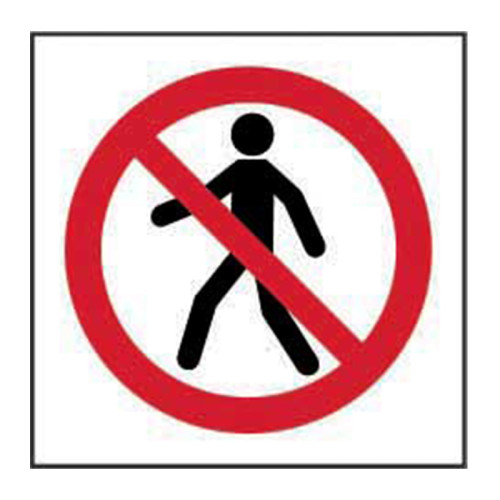 'No Thoroughfare Symbol' Sign, Self-Adhesive Vinyl (400mm x 400mm)