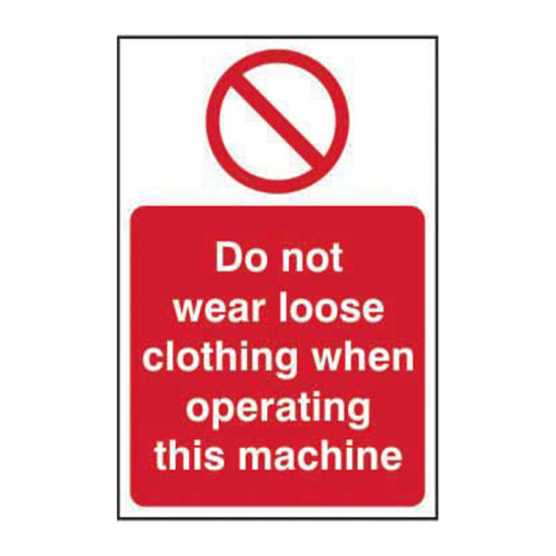 Do not wear loose clothing when operating this machine 1.2mm Recyclable PP (200 x 300mm)