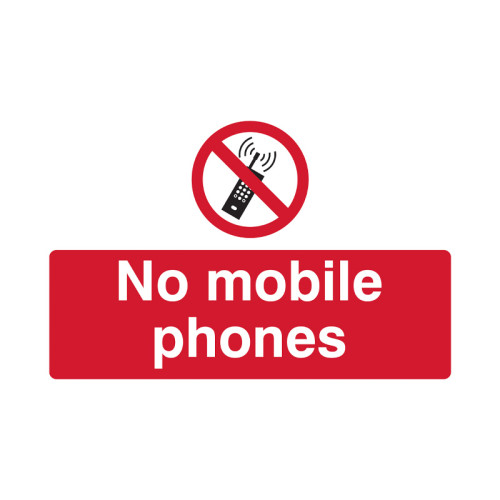No mobile phones 1.2mm Recyclable PP (300 x 200mm)