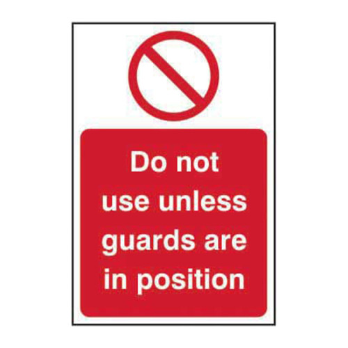 Do not use unless guards are in position 1.2mm Recyclable PP (200 x 300mm)