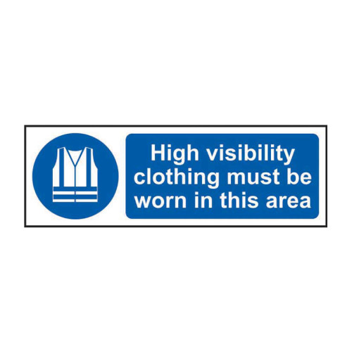 High visibility clothing must be worn in this area 1.2mm Recyclable PP (300 x 100mm)