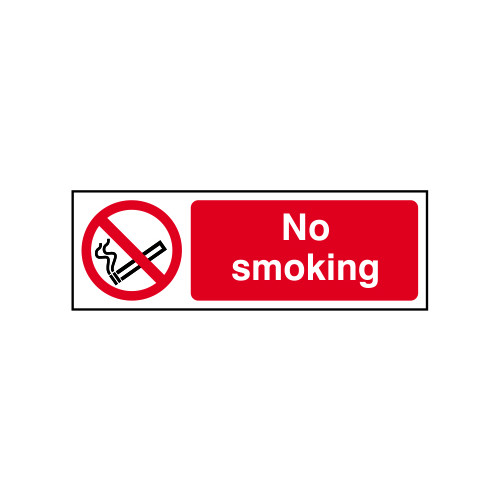 'No Smoking' Sign, Self-Adhesive Vinyl (300mm x 100mm)