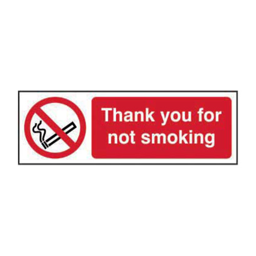 Thank you for not smoking 1.2mm Recyclable PP (300 x 100mm)