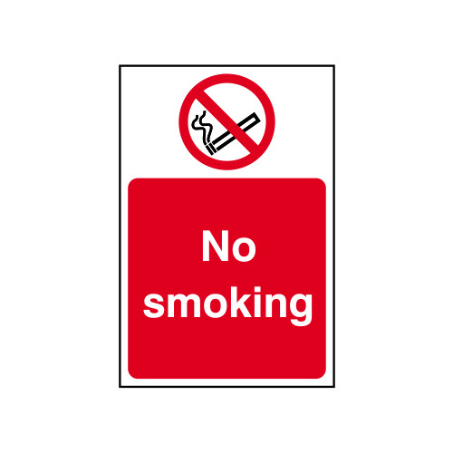 'No Smoking' Sign, Self-Adhesive Vinyl (100mm x 150mm)