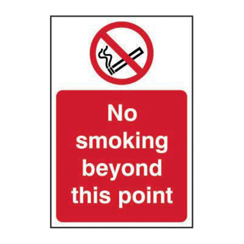 'No Smoking Beyond This Point' Sign, Self-Adhesive Vinyl (400mm x 600mm)